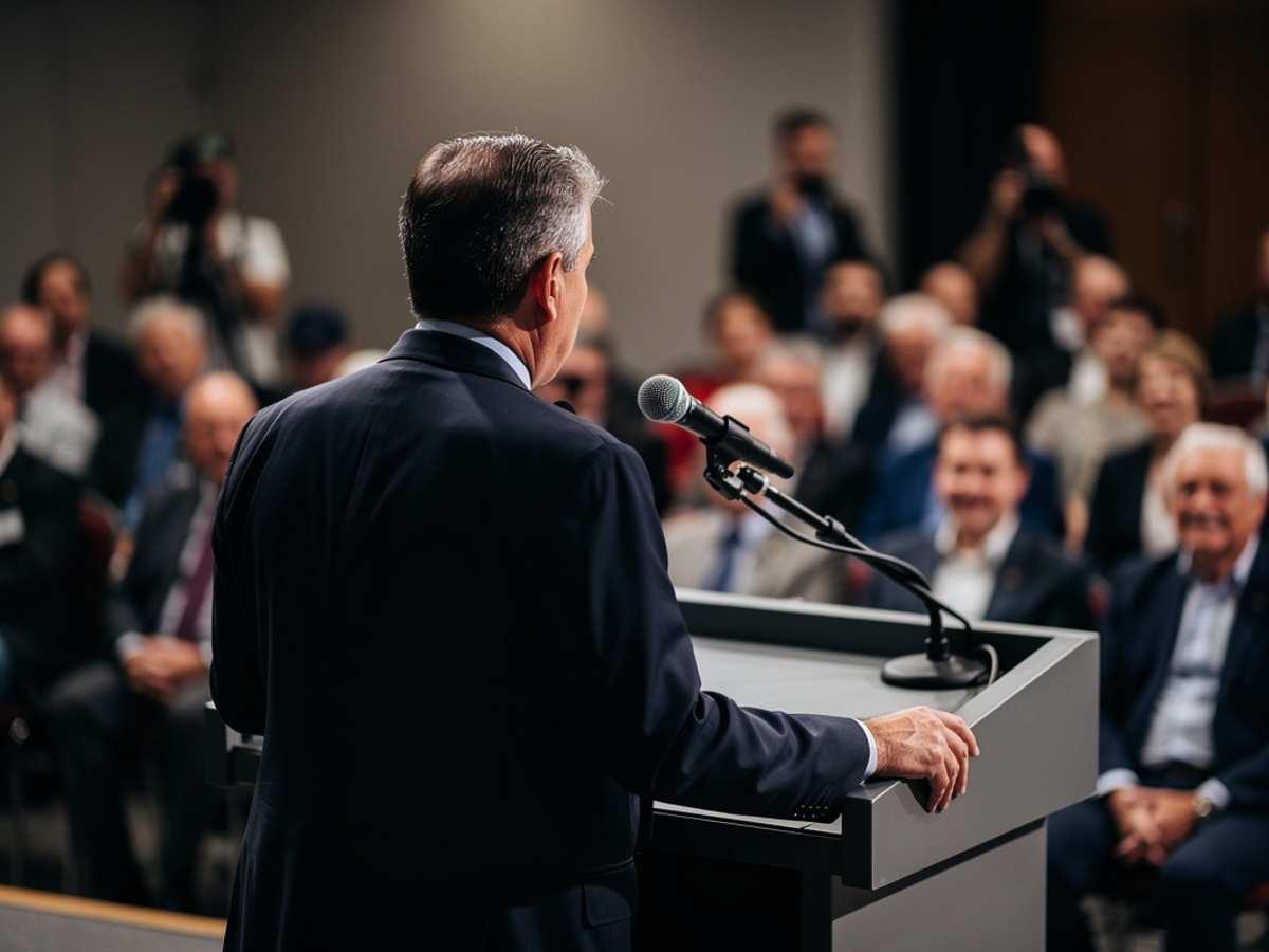 Глава ФРС США Джером Пауэлл выступает с речью в Гарвардском университете