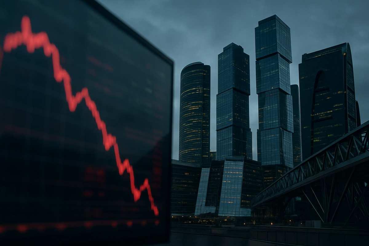 Российский рынок акций завершил торги резким падением индексов