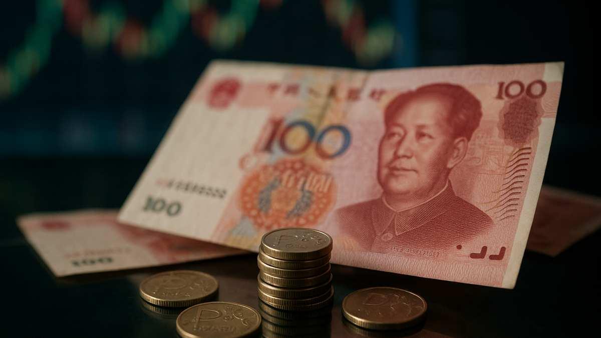 Средневзвешенный курс юаня по итогам торгов снизился до ₽12,3167