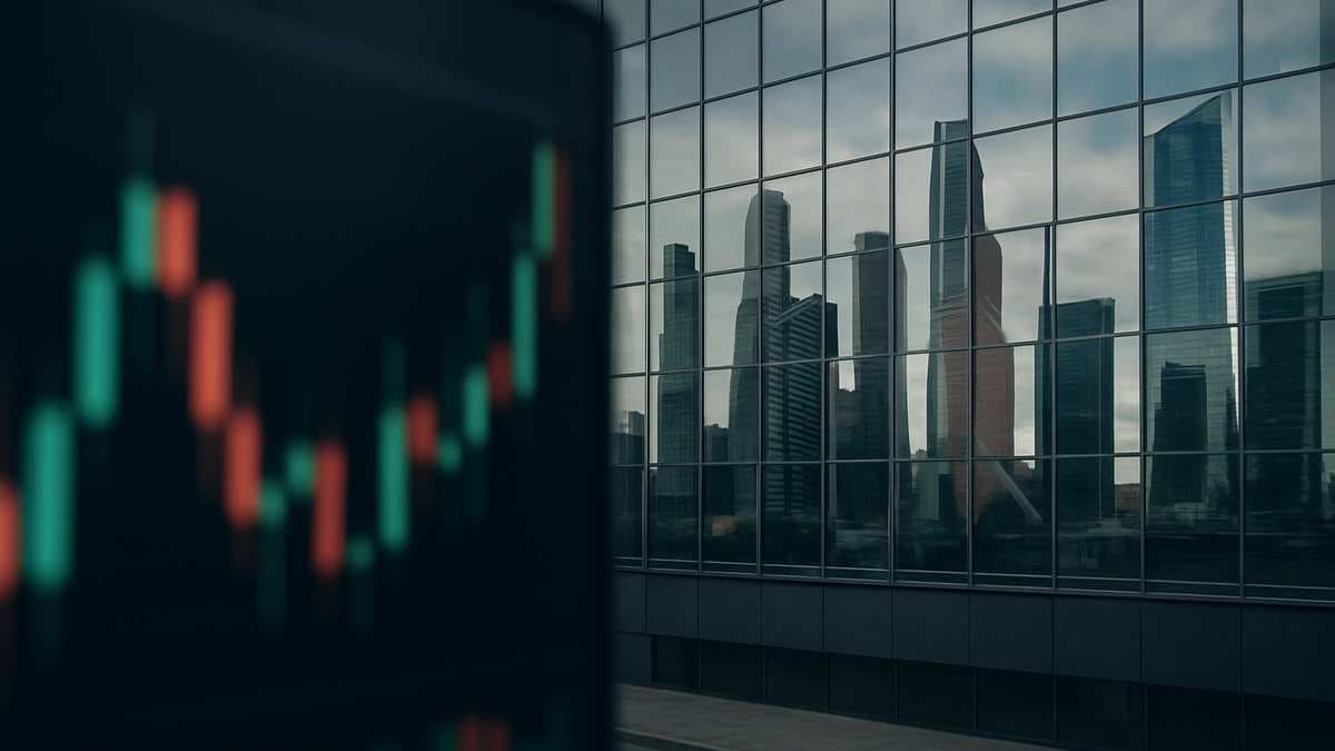 Российский фондовый рынок продемонстрировал снижение к середине дня