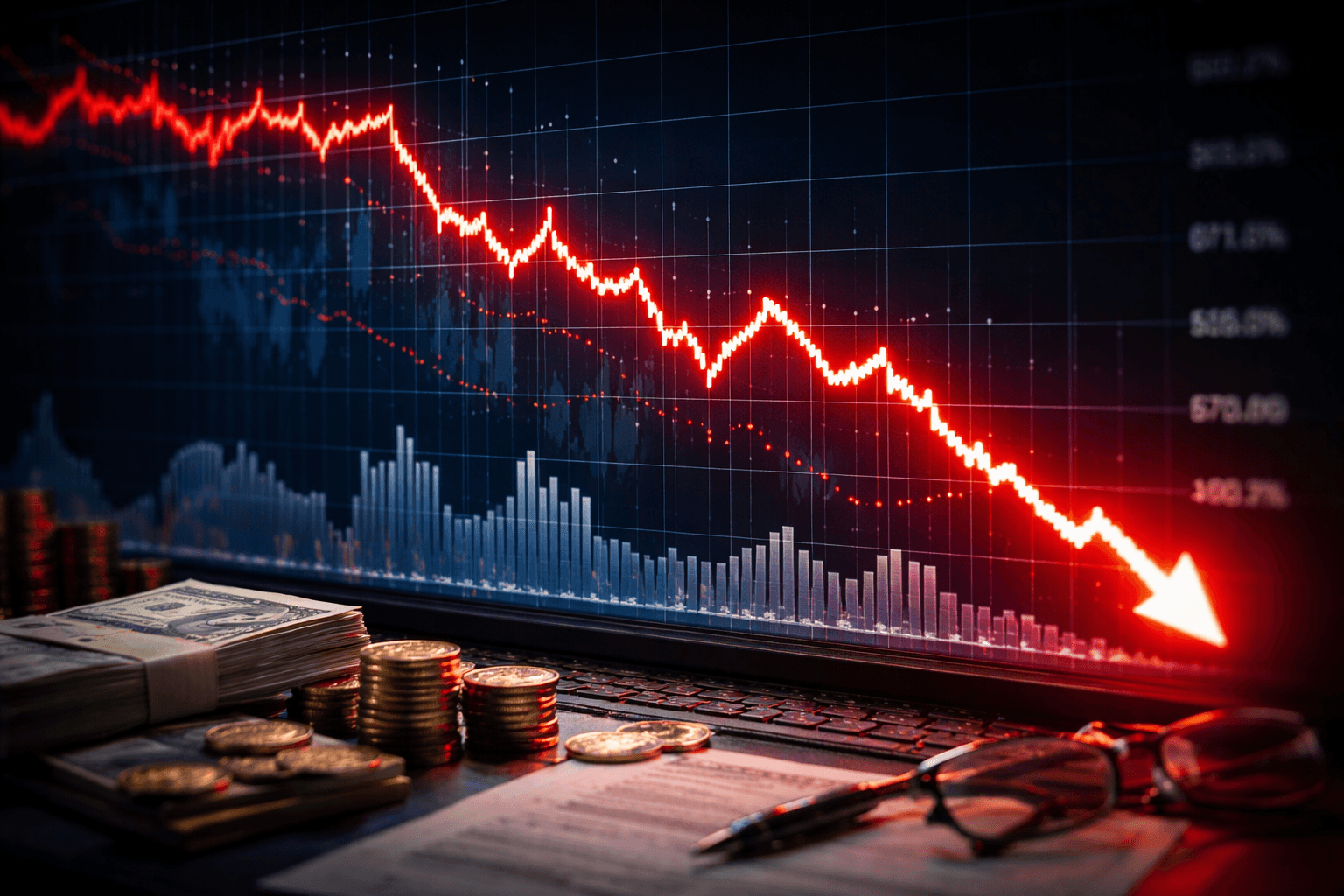 Рынок акций РФ снижается на фоне геополитической напряженности