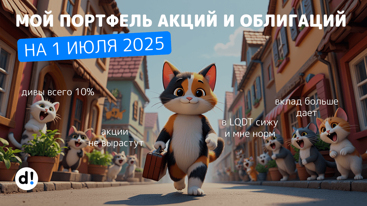 Мой портфель акций и облигаций на 1 июля 2025 года и пассивный доход, который с него получаю