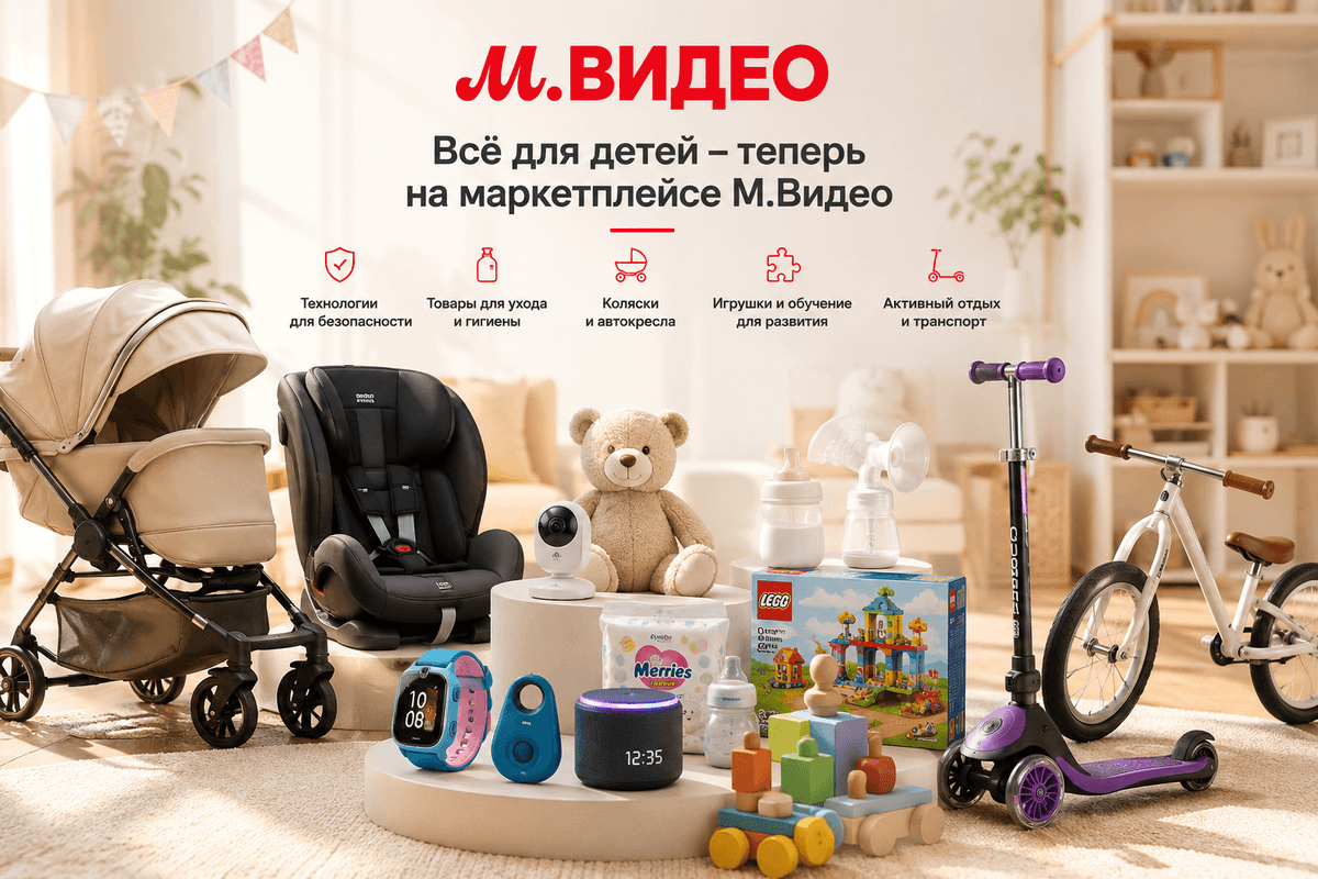 М.Видео запускает продажу автокресел, детских колясок и других новых категорий товаров для детей