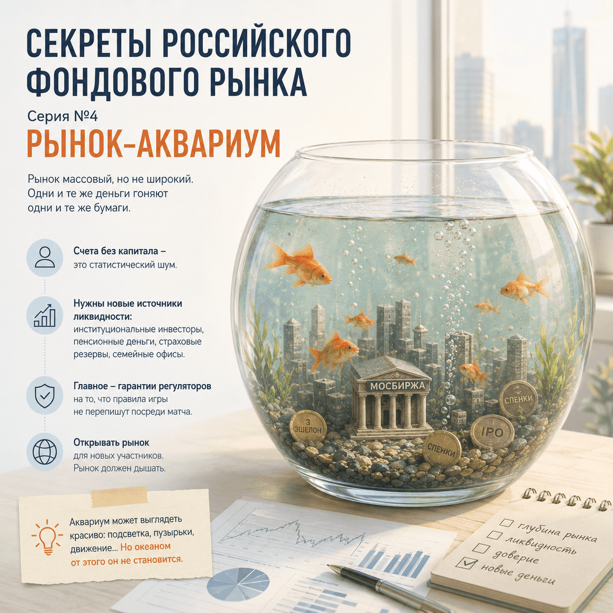 Секреты российского фондового рынка. Серия №4. Рынок-аквариум