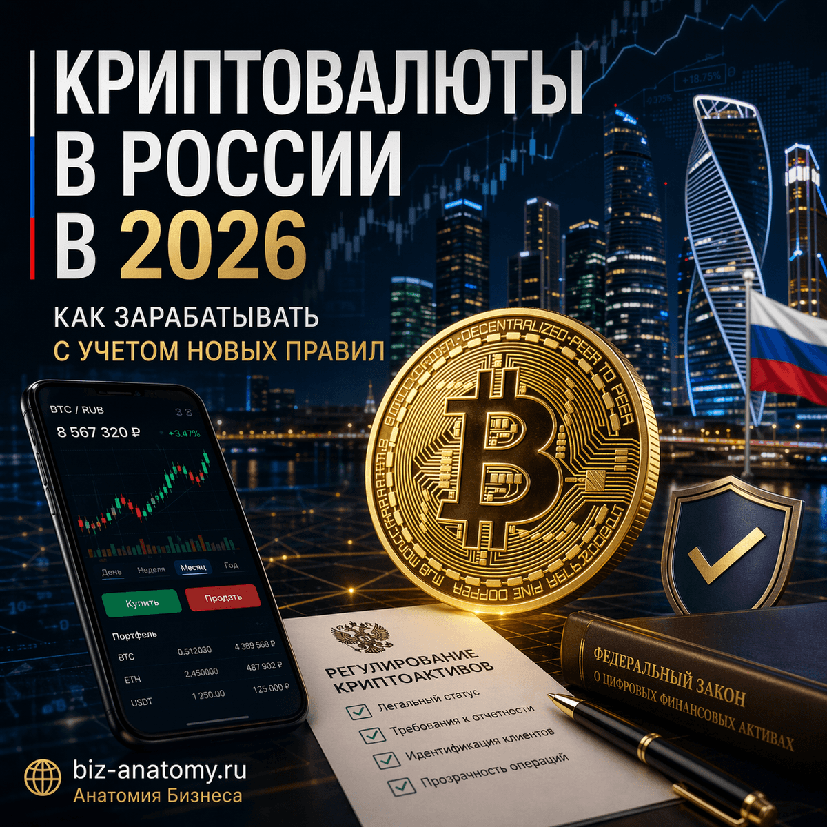 Криптовалюты в России в 2026 году: как зарабатывать с учётом новых правил