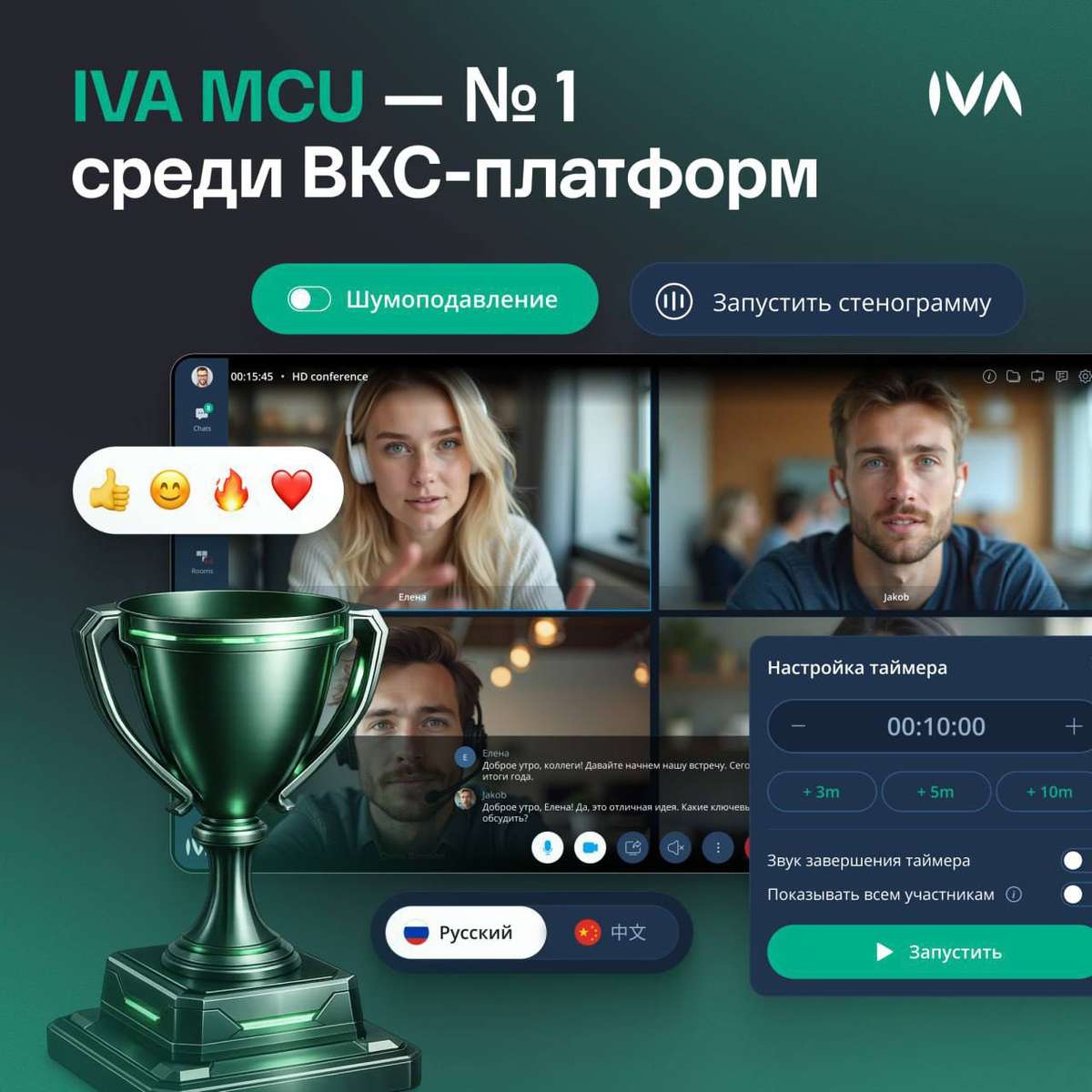 IVA MCU — лидер рейтинга российских решений для видеоконференцсвязи по итогам 2025 года
